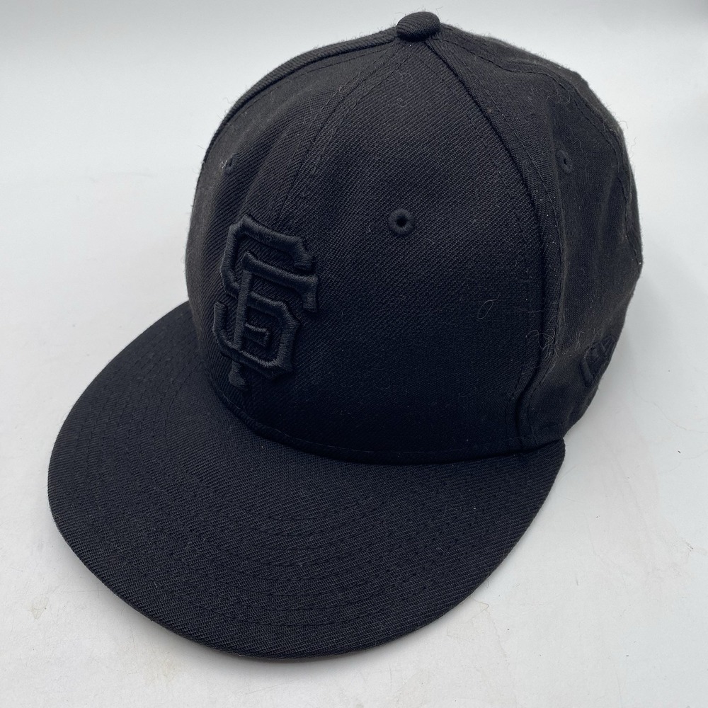 San Francisco Giants Hat Blackout New Era 9Fifty Black Snapback Cleaned